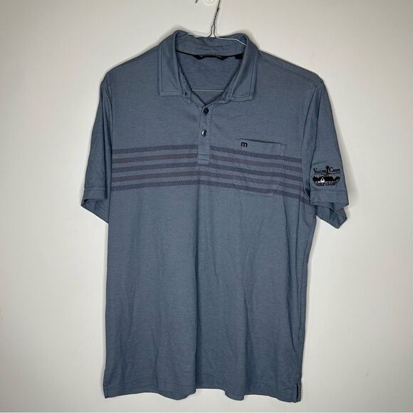 Travis Mathew Gray Striped Golf Polo in Size Large - Picture 4 of 7